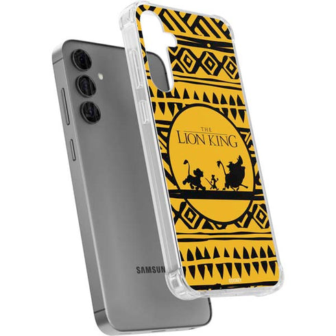 Disney The Lion King Simba Timon and Pumba Tribal Print Galaxy S24 Plus Clear Case
